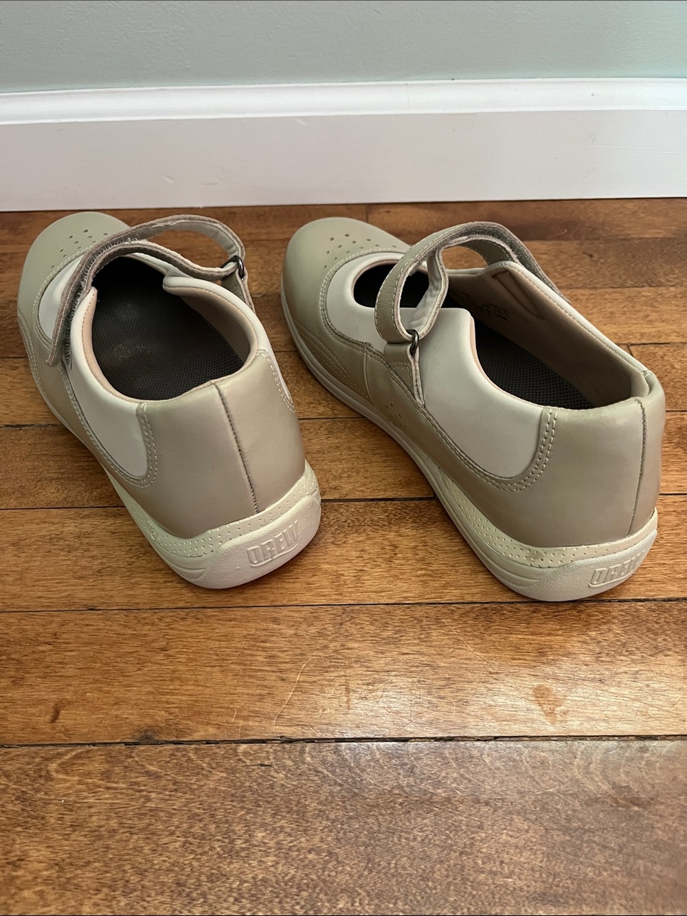 Drew Rose Mary Jane Shoes 8W Bone Soft Pebble Leather Orthopedic Comfort - Picture 6 of 13